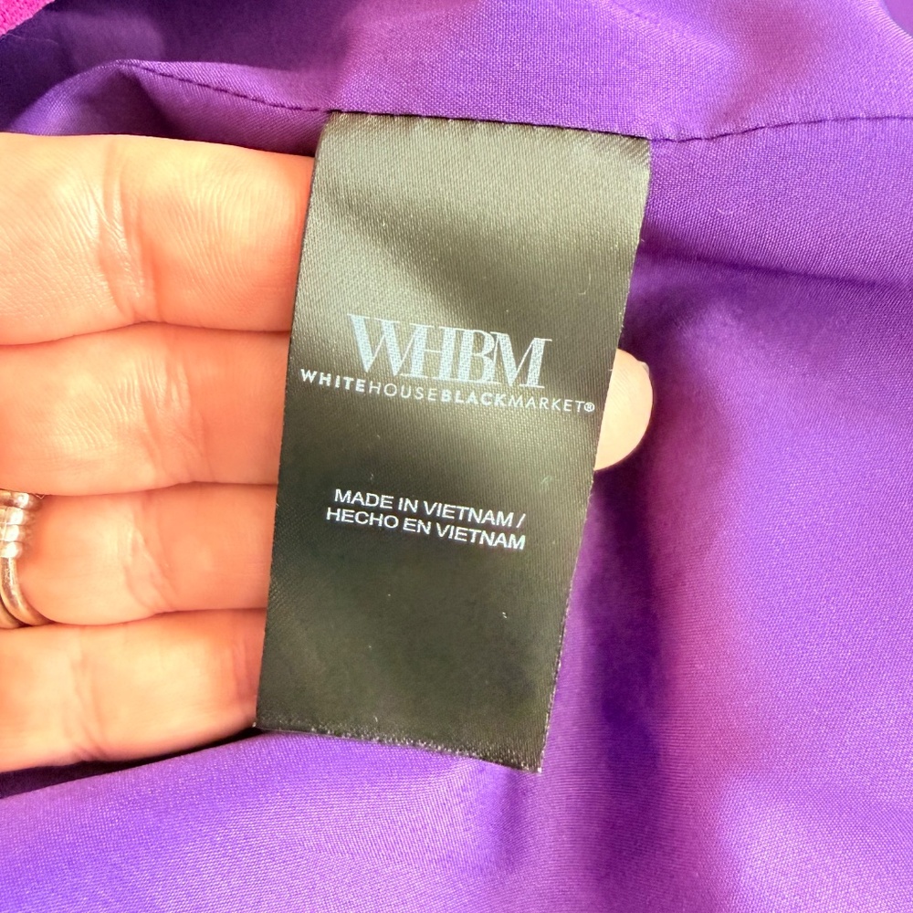 Bold Magenta Preppy Career Faux Suede Double Breasted Studio Blazer WHBM Size 12 - Picture 17 of 17